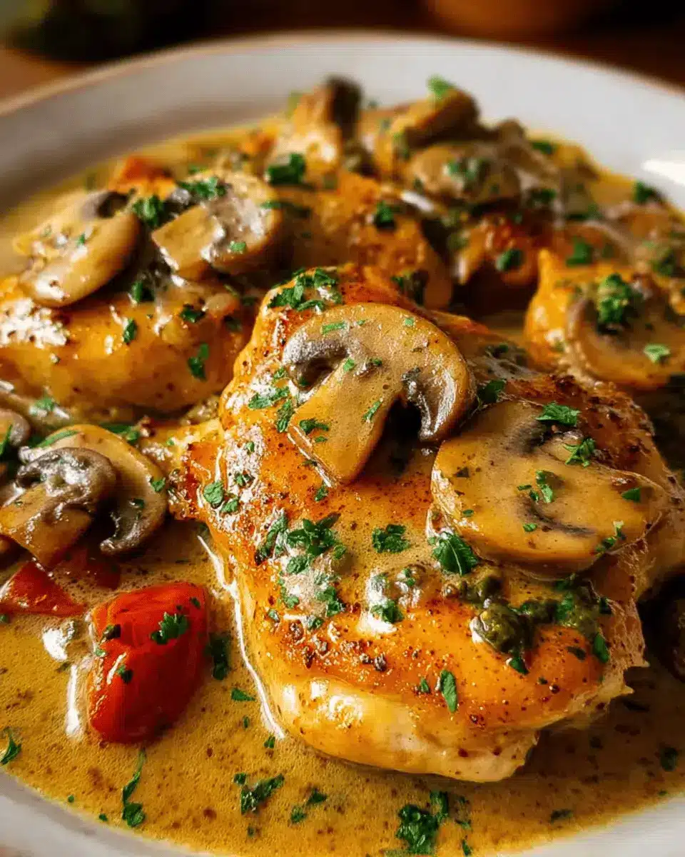 POLLO EN SALSA DE CHAMPIÑONES