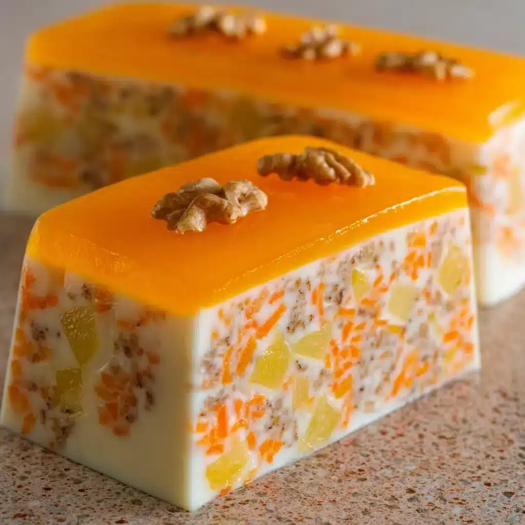 Gelatina de zanahoria con piña y nuez