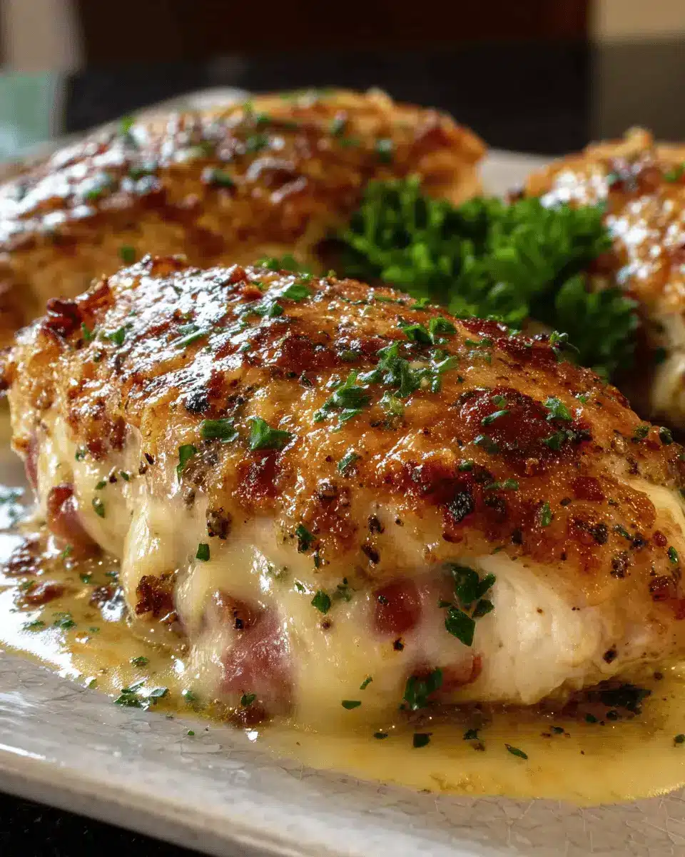 Pollo Rellenas con Jamón de Pollo y Queso