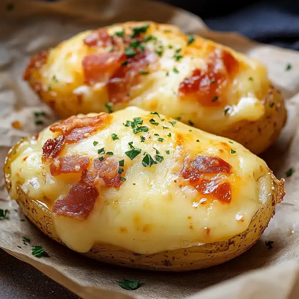 Papa Rellena de Tocino Crujiente y Queso Gratinado