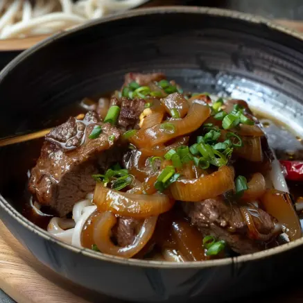 Recette Bœuf Caramélisé aux Oignons et Sauce Soja: Savoureux et Facile