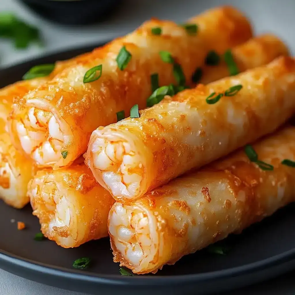 Cigares Croustillants aux Crevettes et à l’Ail 4 Cigares croustillants crevettes ail