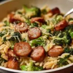OrzoauxSaucissesdePouletetBrocolis