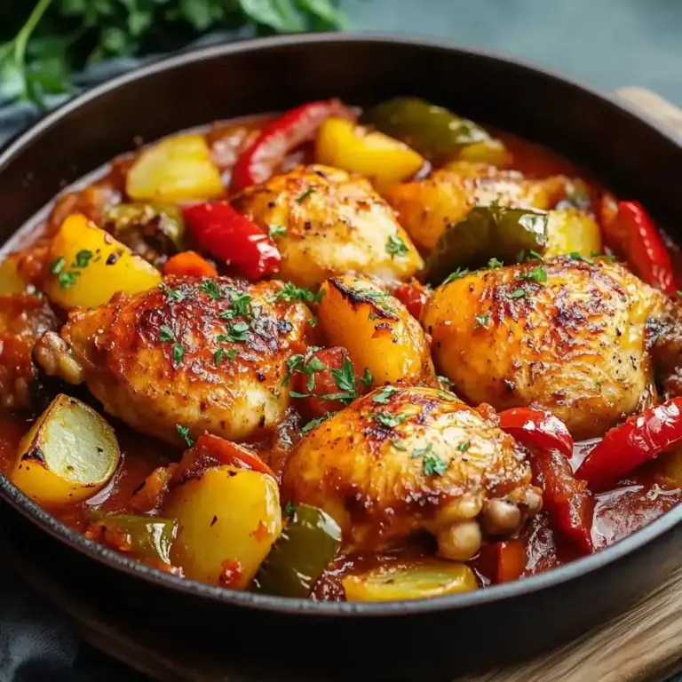 Poulet aux poivrons et pommes de