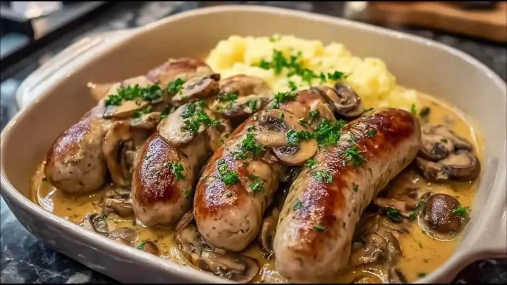 Saucisses de Toulouse Moutarde & Champignons : Recette Crémeuse 30min