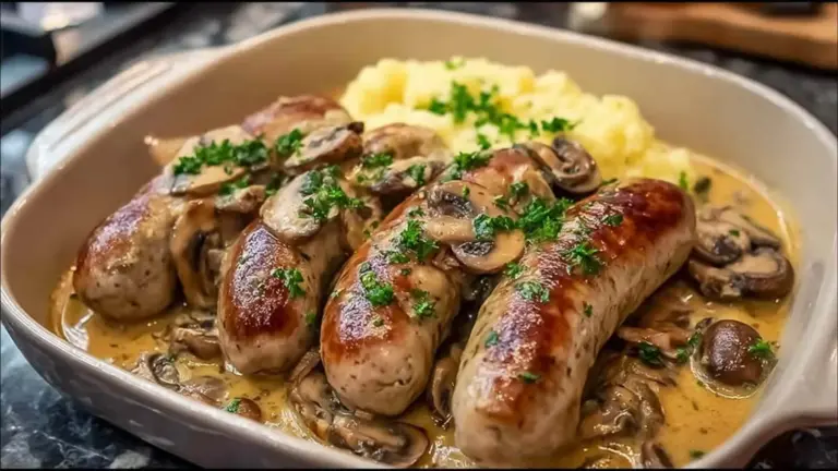 Saucisses de Toulouse Moutarde & Champignons : Recette Crémeuse 30min