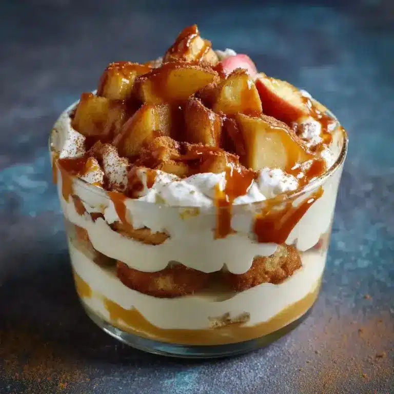 Tiramisu caramel beurre salé & pommes poêlées