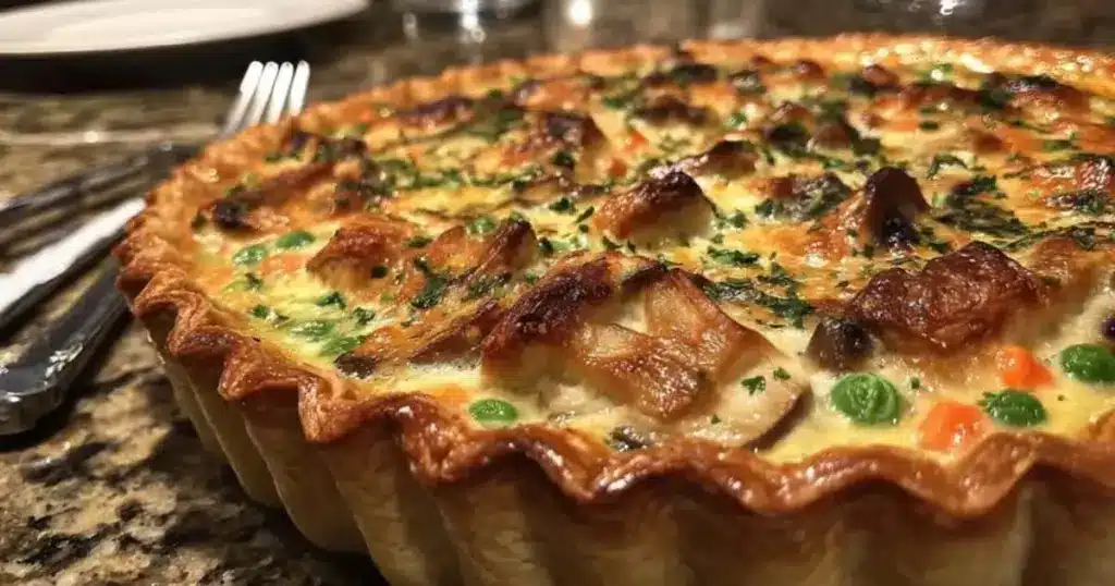 tourte au poulet et aux champignons