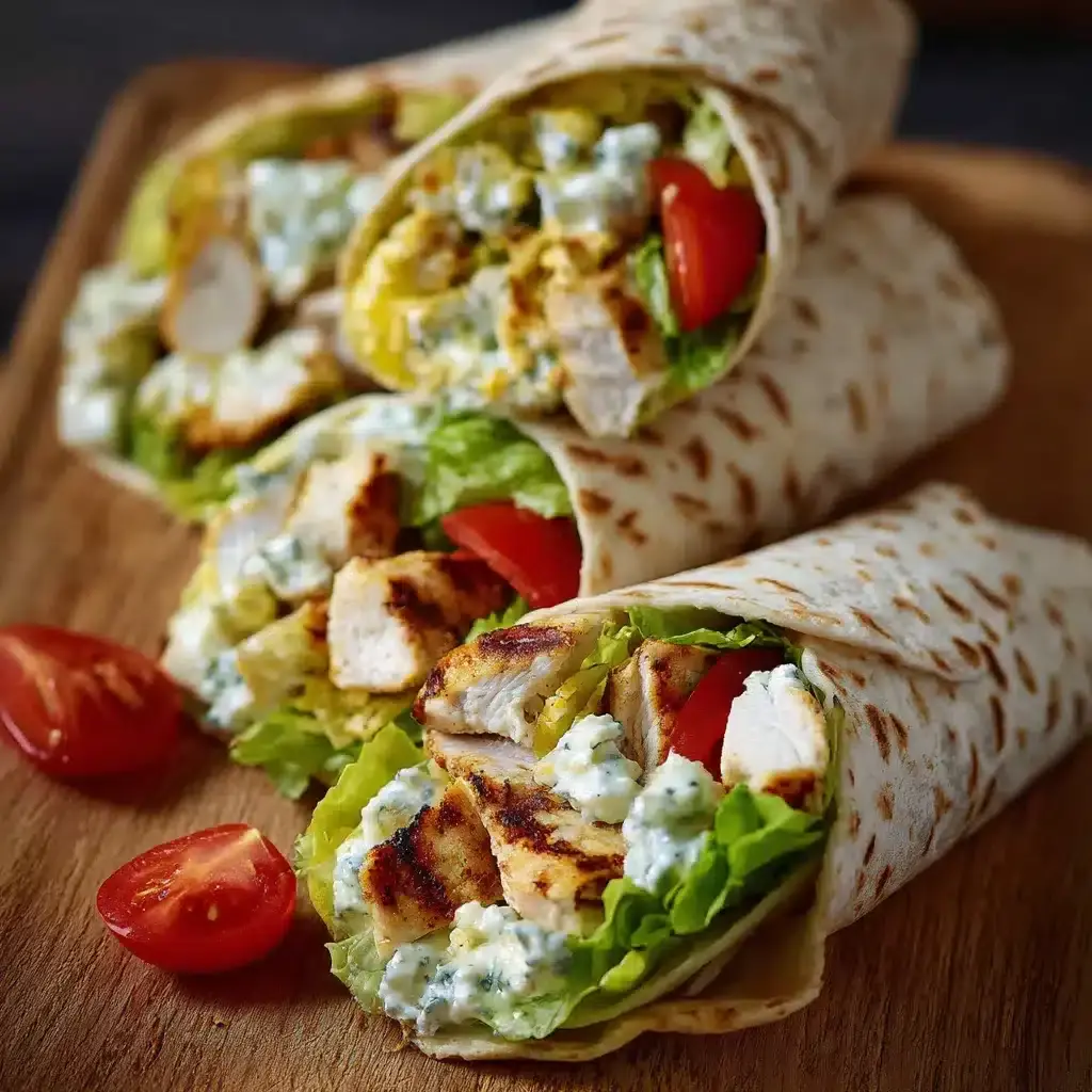 Wraps Légers au Poulet Sauce Fromage Blanc