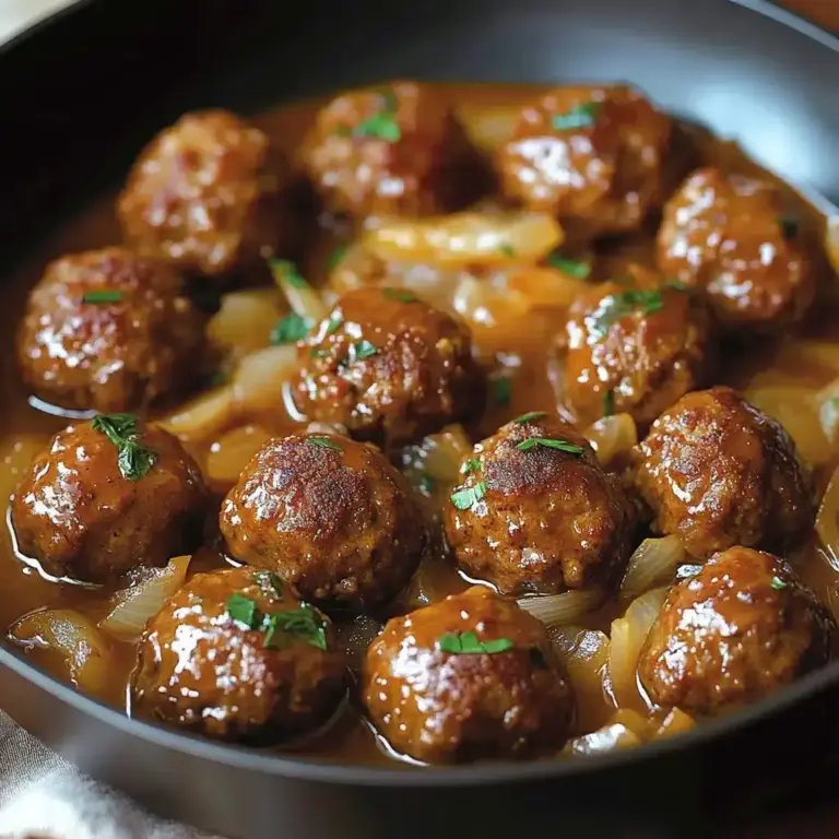 Boulettes de Bœuf à la Sauce à l’Oignon Savoureuse