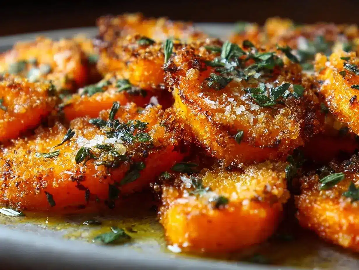 carottes écrasées croustillantes