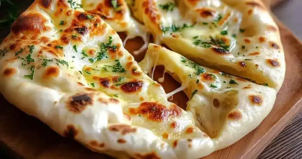 Cheese Naan à la Vache qui Rit : Recette Facile et Gourmande 4 cheese naan à la Vache qui Rit