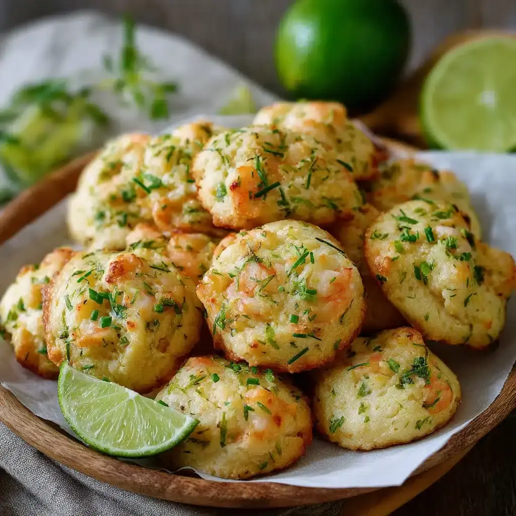 Cookies salés aux crevettes et citron vert