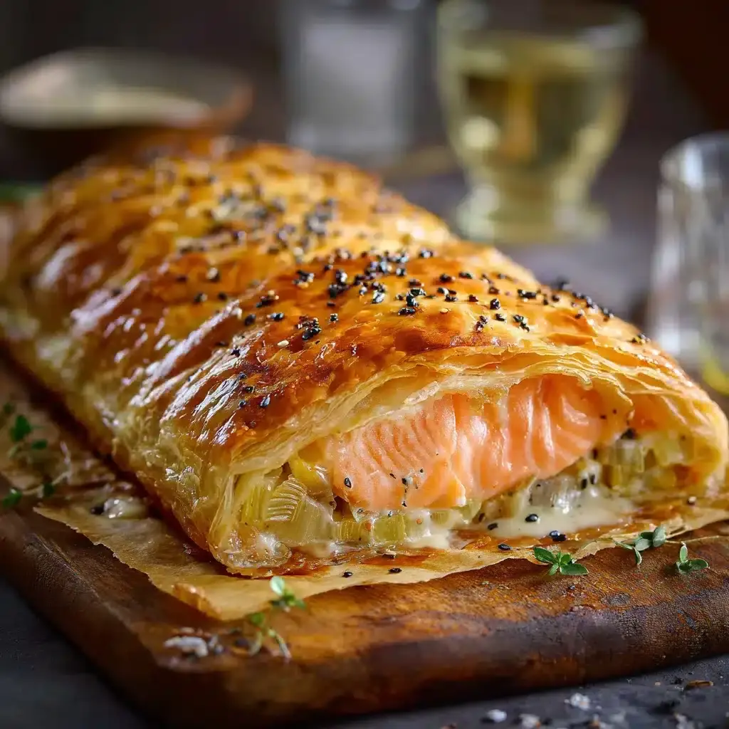 Feuilleté Saumon & Poireaux 4 feuilleté saumon et poireaux