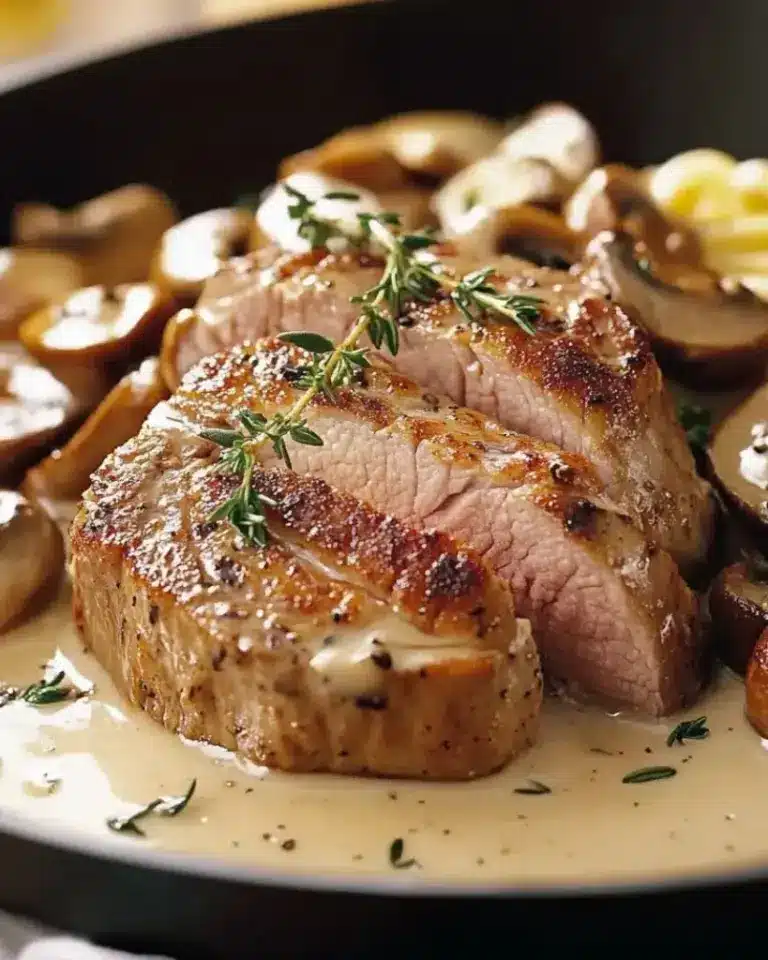 Filet Mignon de Porc en Sauce au Cidre et Champignons – Recette delicieux