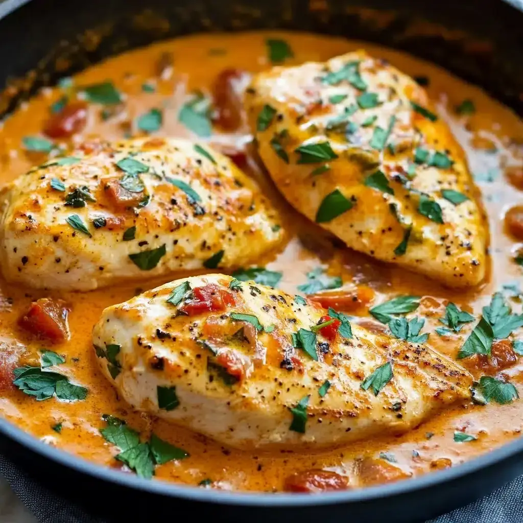 filets de poulet à la crème de tomate