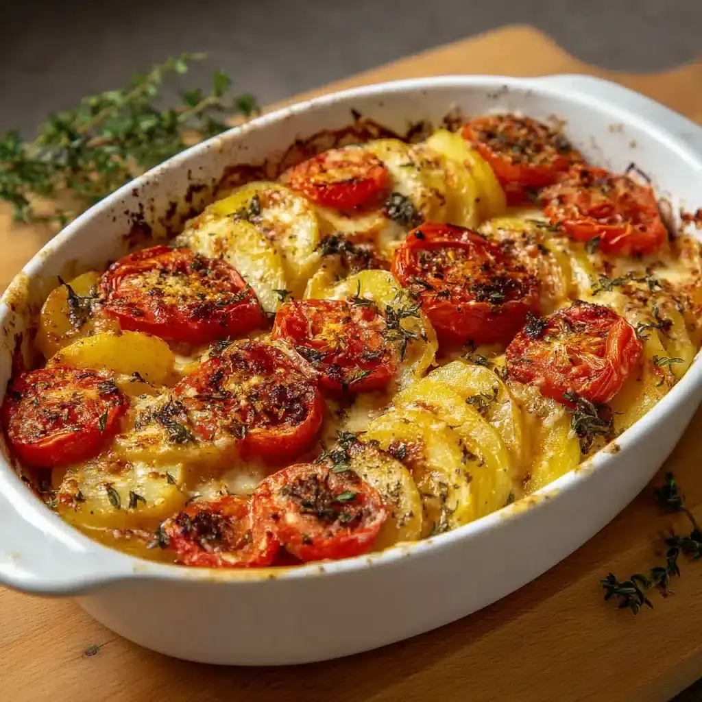 Gratin de tomates et pommes de terre à la mozzarella 4 gratin de tomates et pommes de terre à la mozzarella