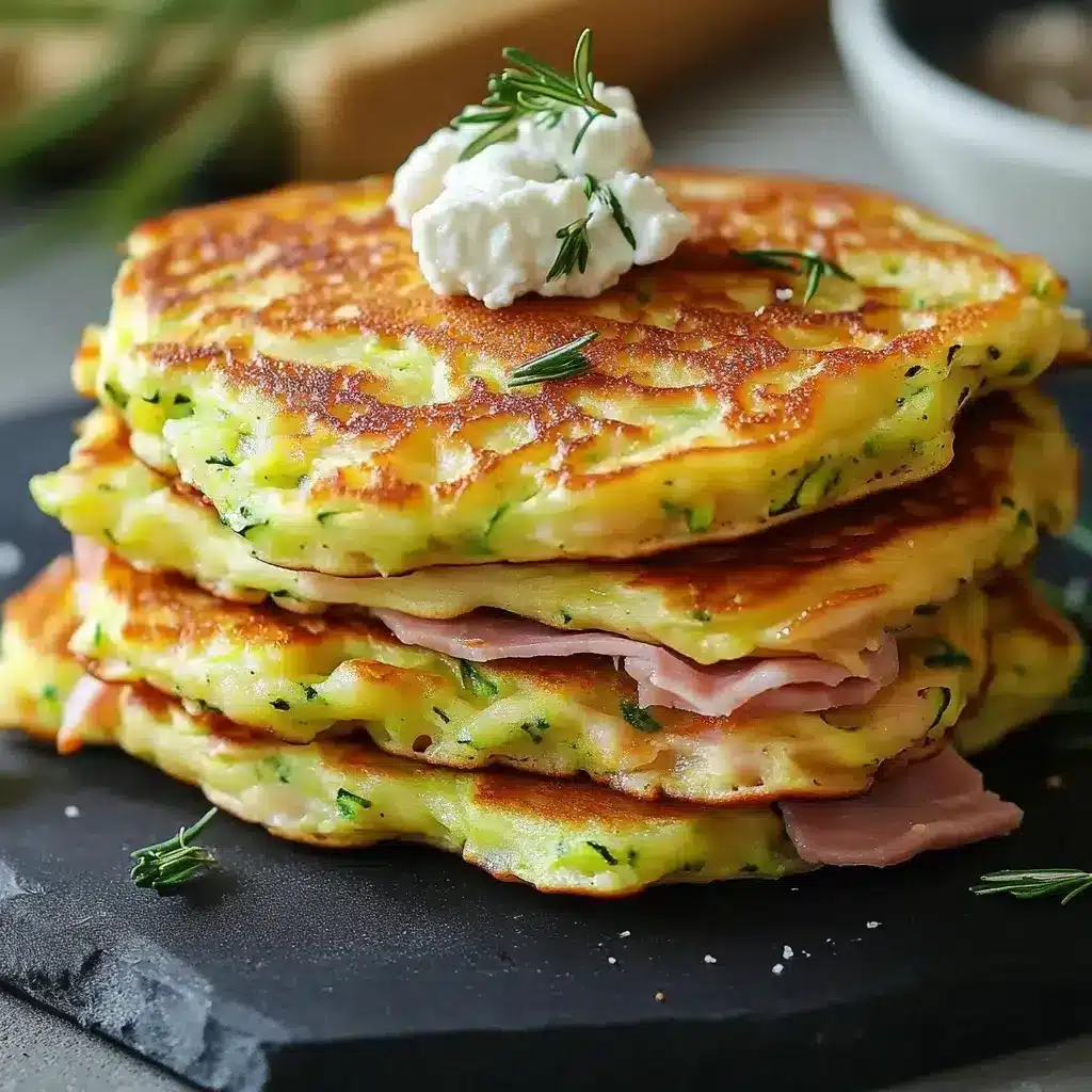 pancakes courgette chèvre jambon