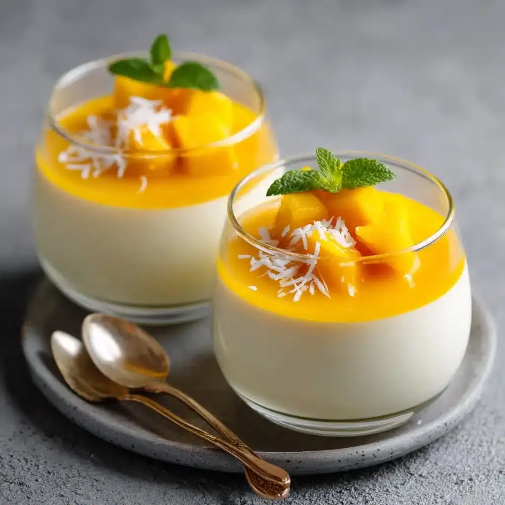 panna cotta lait coco mangue