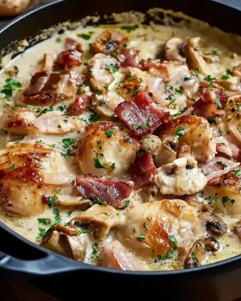 pintade de noël braisée aux lardons