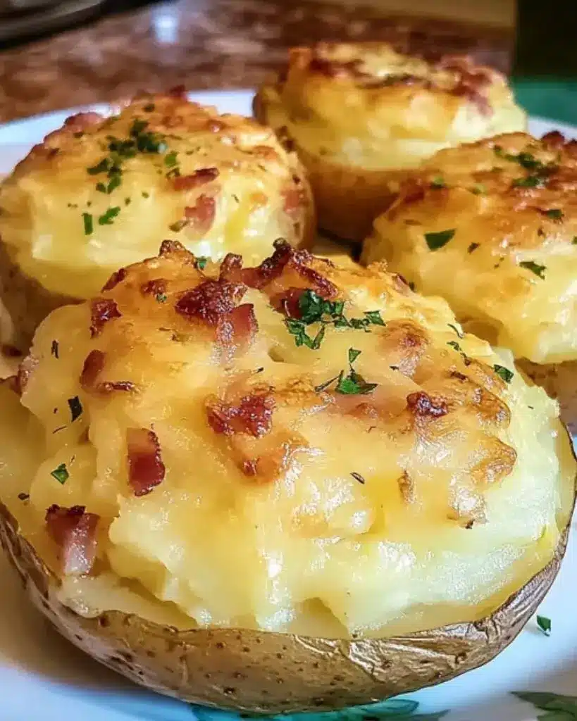 Pommes de Terre Farcies aux Lardons et Fromage – Recette delicieux