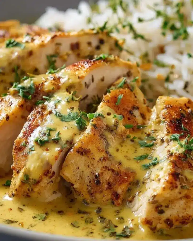 poulet à la moutarde crème