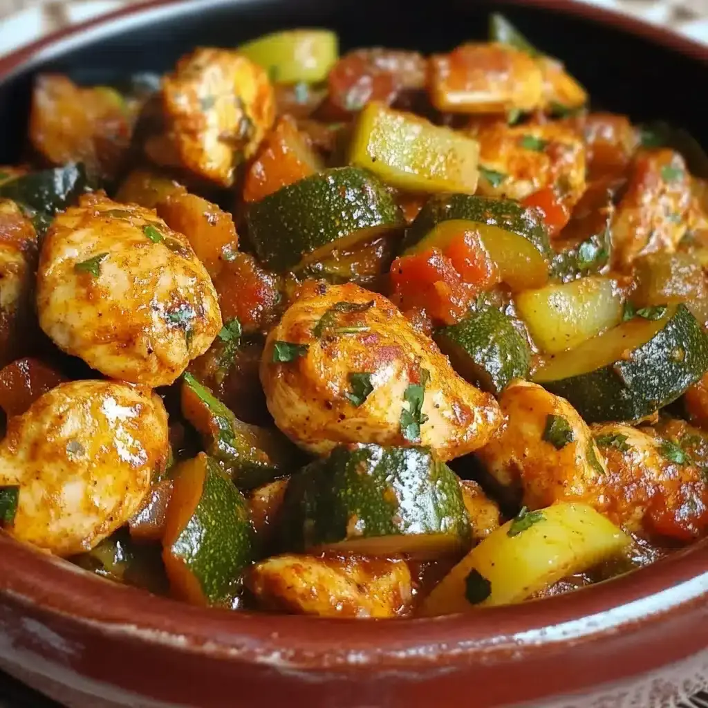 Poulet aux Courgettes Façon Tajine