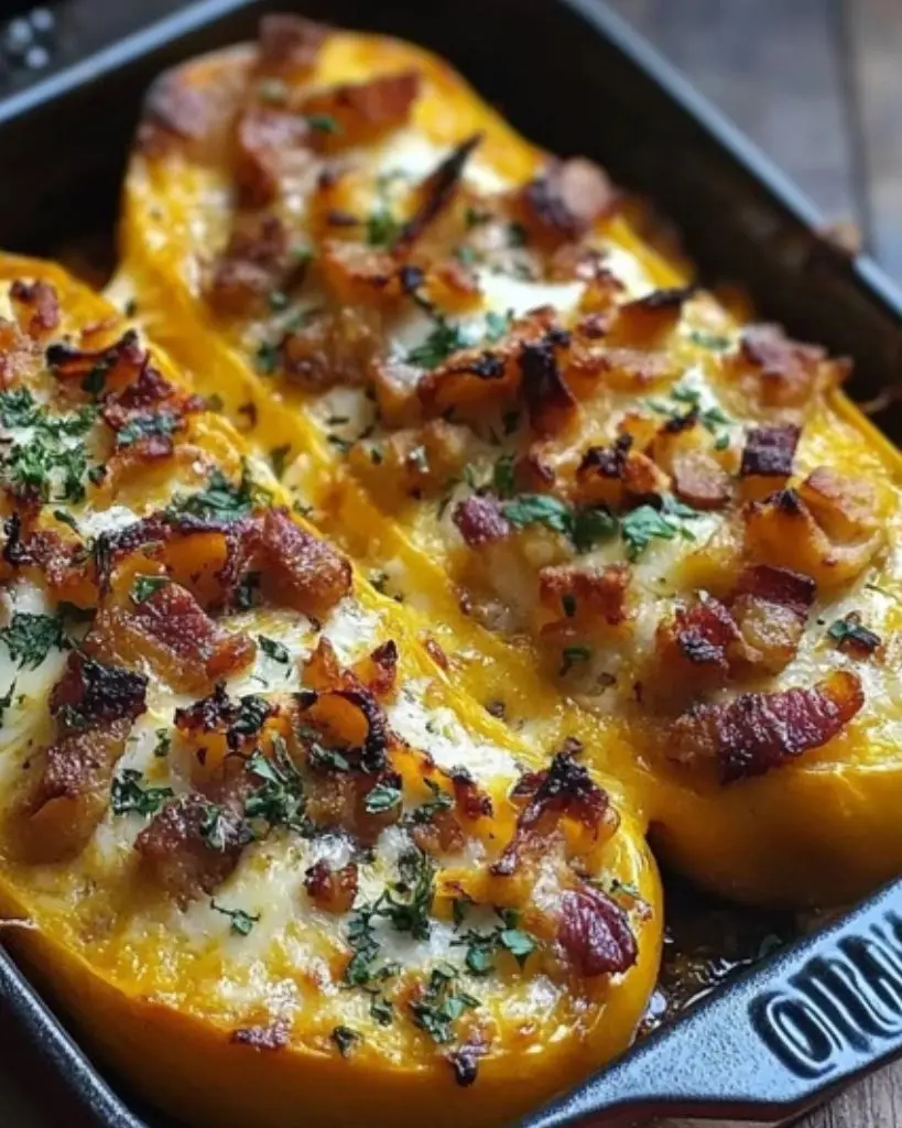 Butternut farcie aux lardons et au fromage de chèvre - Recette delicieux 4 recette butternut farcie lardons chèvre