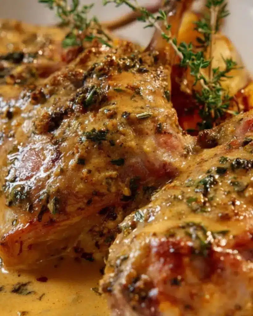 Lapin rôti à la moutarde - Recette delicieux 4 recette lapin rôti moutarde