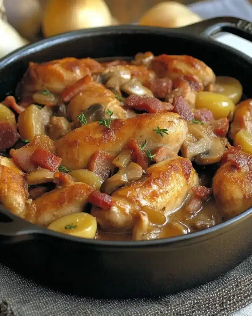 Lapin sauté chasseur à la cocotte – Recette delicieux