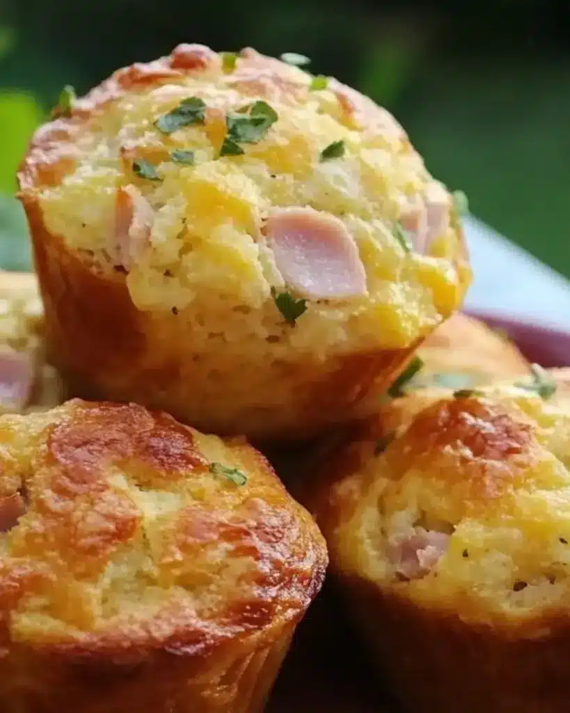 Muffins au jambon et fromage moelleux - Recette delicieux 4 recette muffins salés jambon fromage