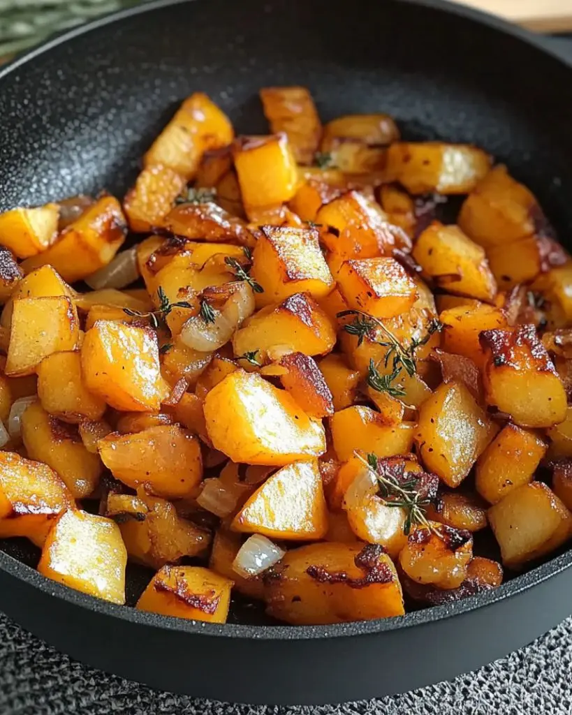 Poêlée de Patates Douces Sautées aux Oignons, Ail et Thym – Recette delicieux
