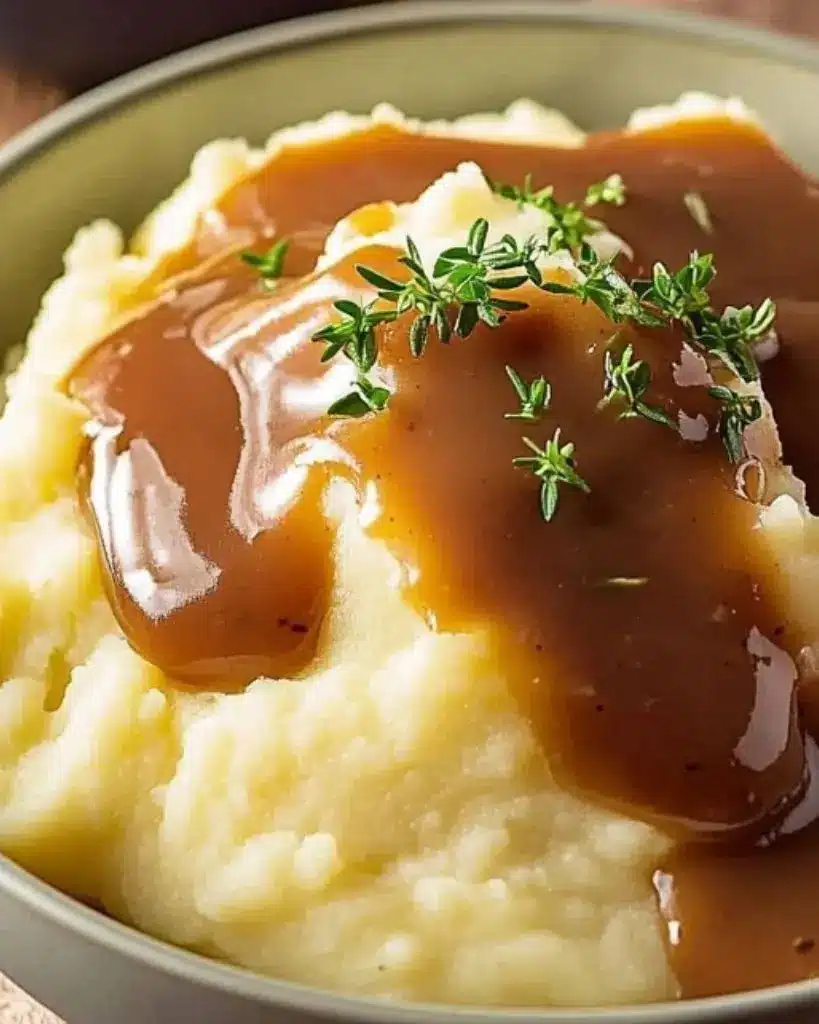 recette purée pommes de terre sauce gravy