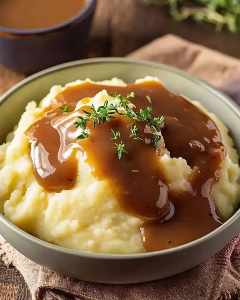 Purée de Pommes de Terre et Sauce Gravy Façon Restauration Rapide – Recette delicieux