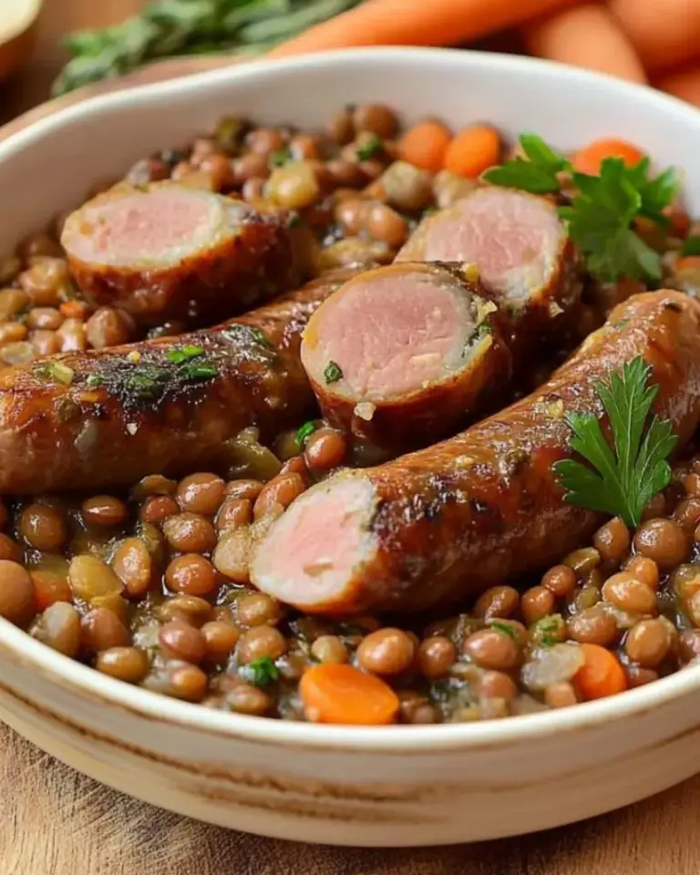 Saucisses aux lentilles de grand-mère – Recette delicieux