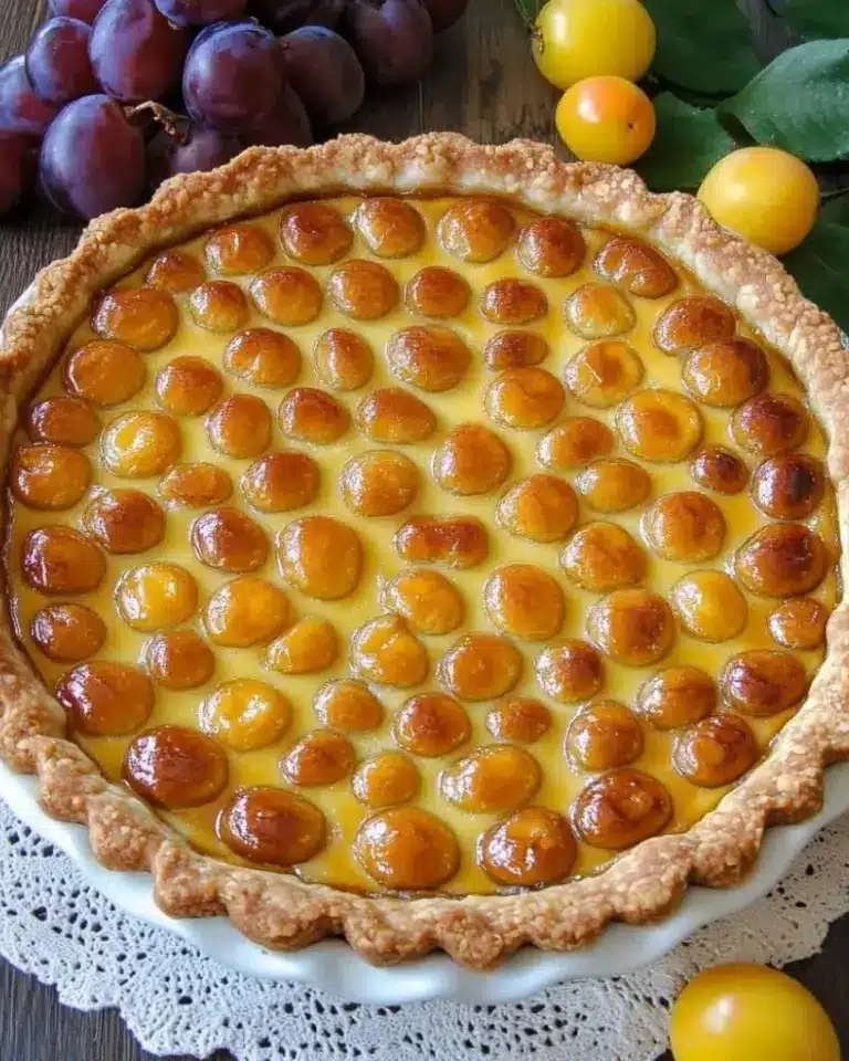 Tarte aux Mirabelles et à la Crème – Recette delicieux