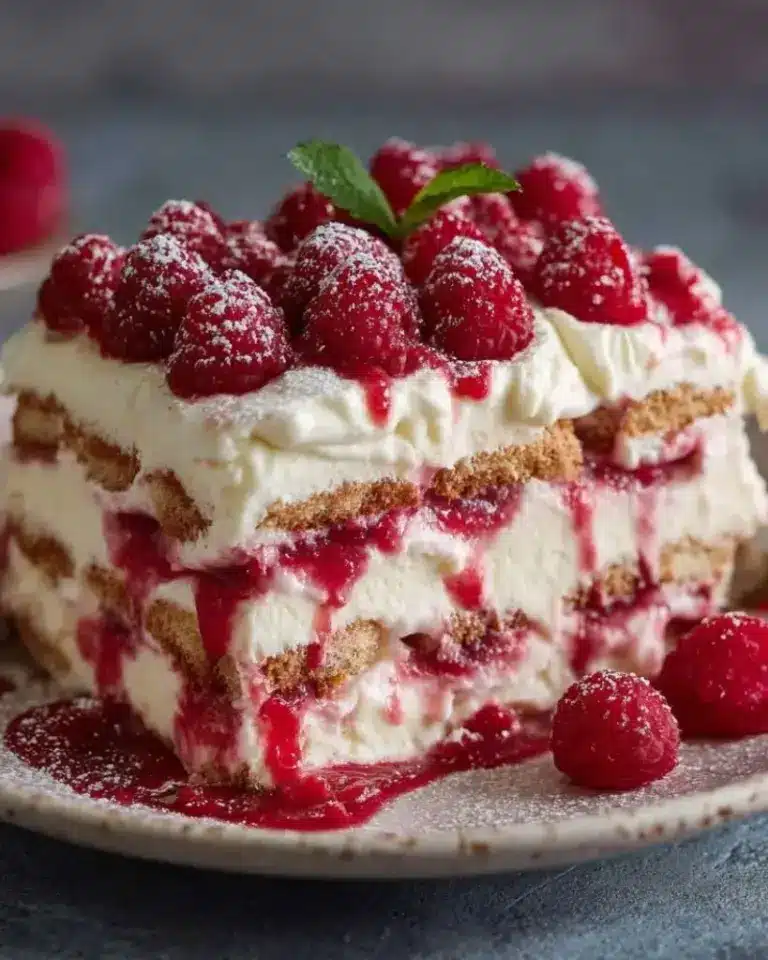 Tiramisu crémeux à la framboise – Recette delicieux