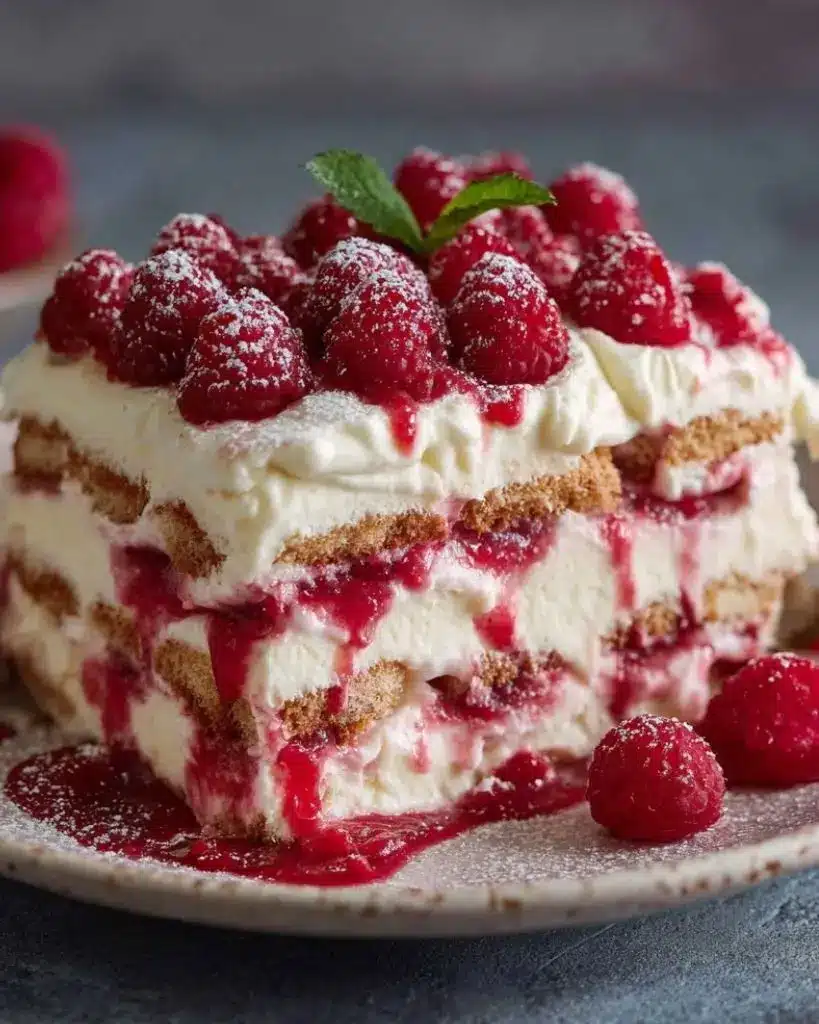 Tiramisu crémeux à la framboise – Recette delicieux