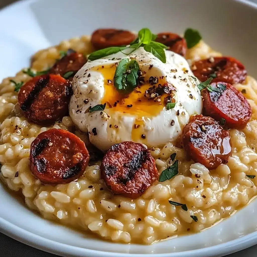 risotto chorizo burrata