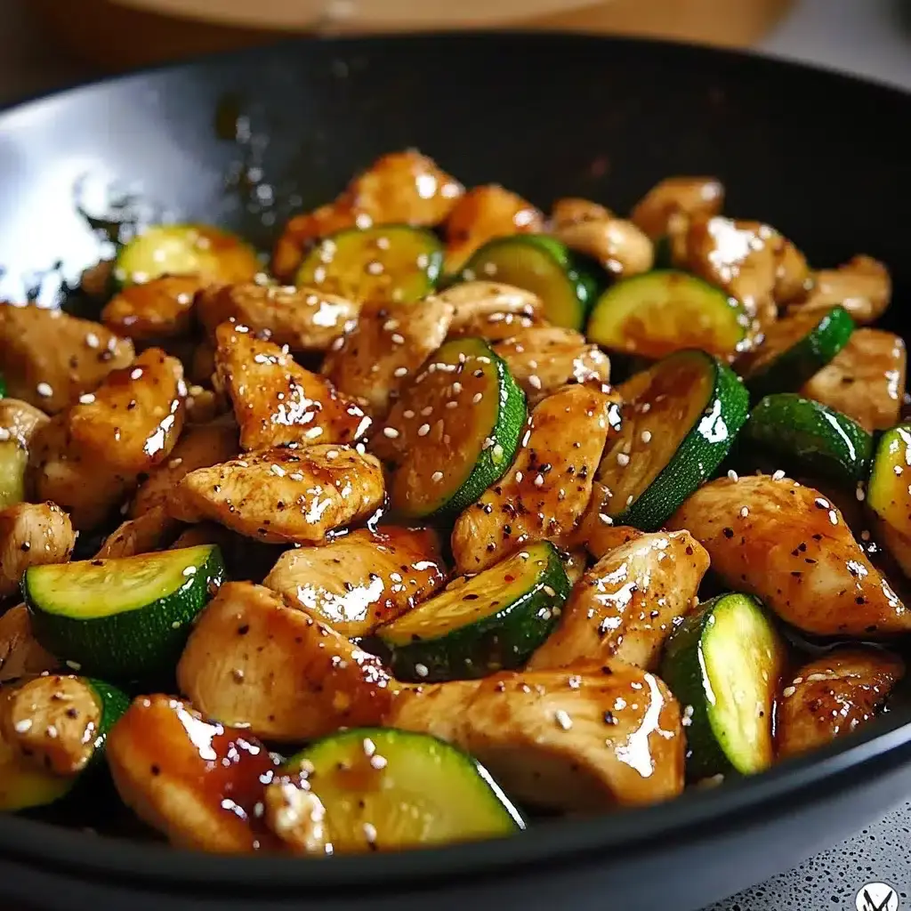 sauté de poulet et courgette sauce soja