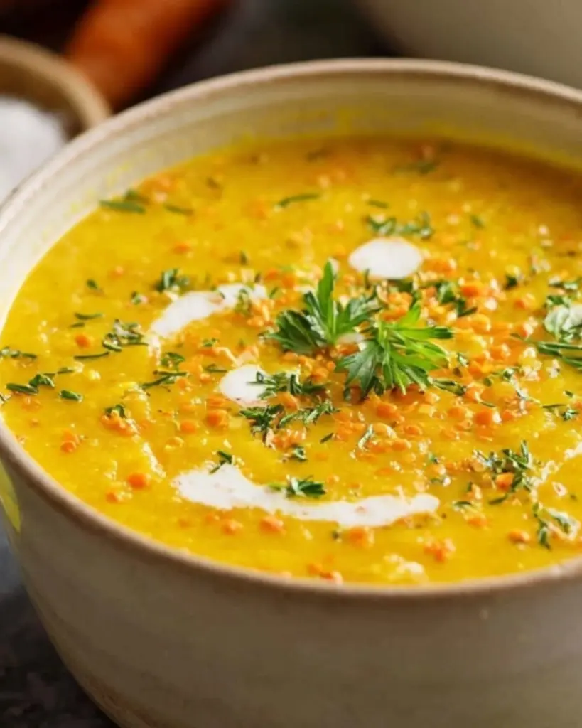 Soupe de Lentilles Corail, Carottes et Poireaux (IG Bas) - Recette delicieux 4 soupe lentilles corail