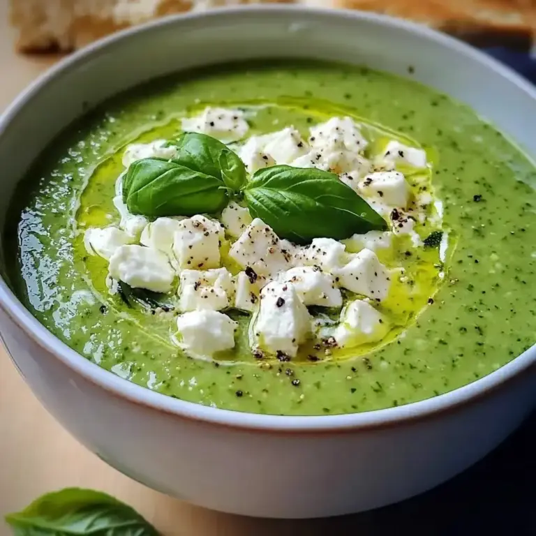 Soupe Froide de Courgette, Feta, Menthe & Basilic