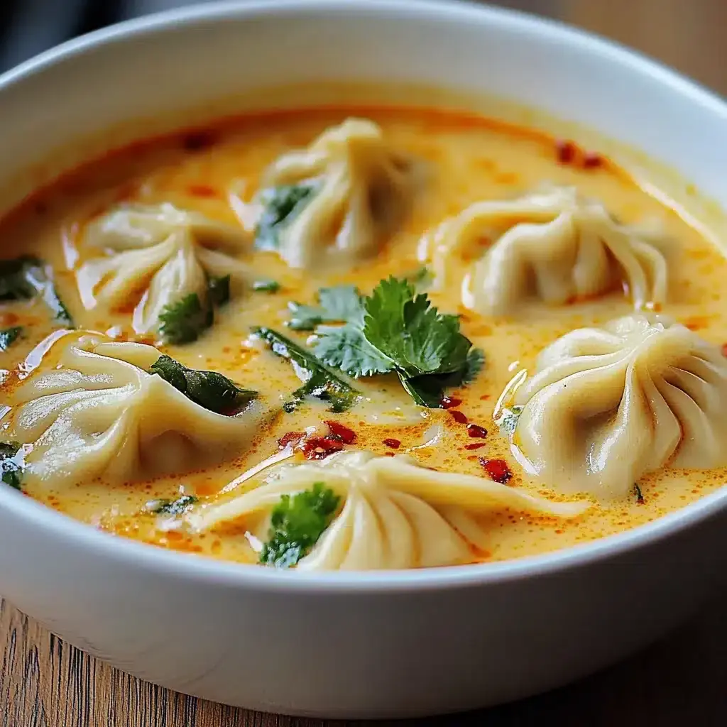 soupe thaïlandaise raviolis curry lait coco