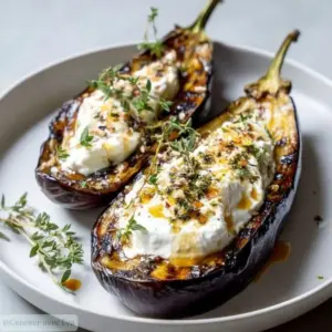 Aubergine Confite au Four avec Crème de Feta