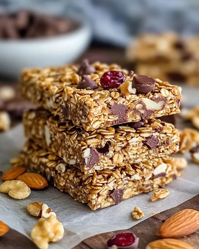 Barres de Granola au Beurre de Cacahuète Sans Cuisson