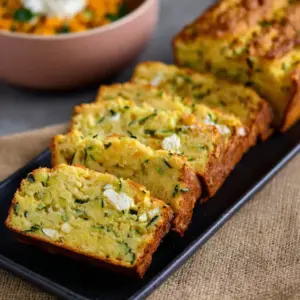 Cake courgette feta basilic