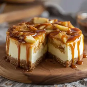 Cheesecake aux pommes caramel salé
