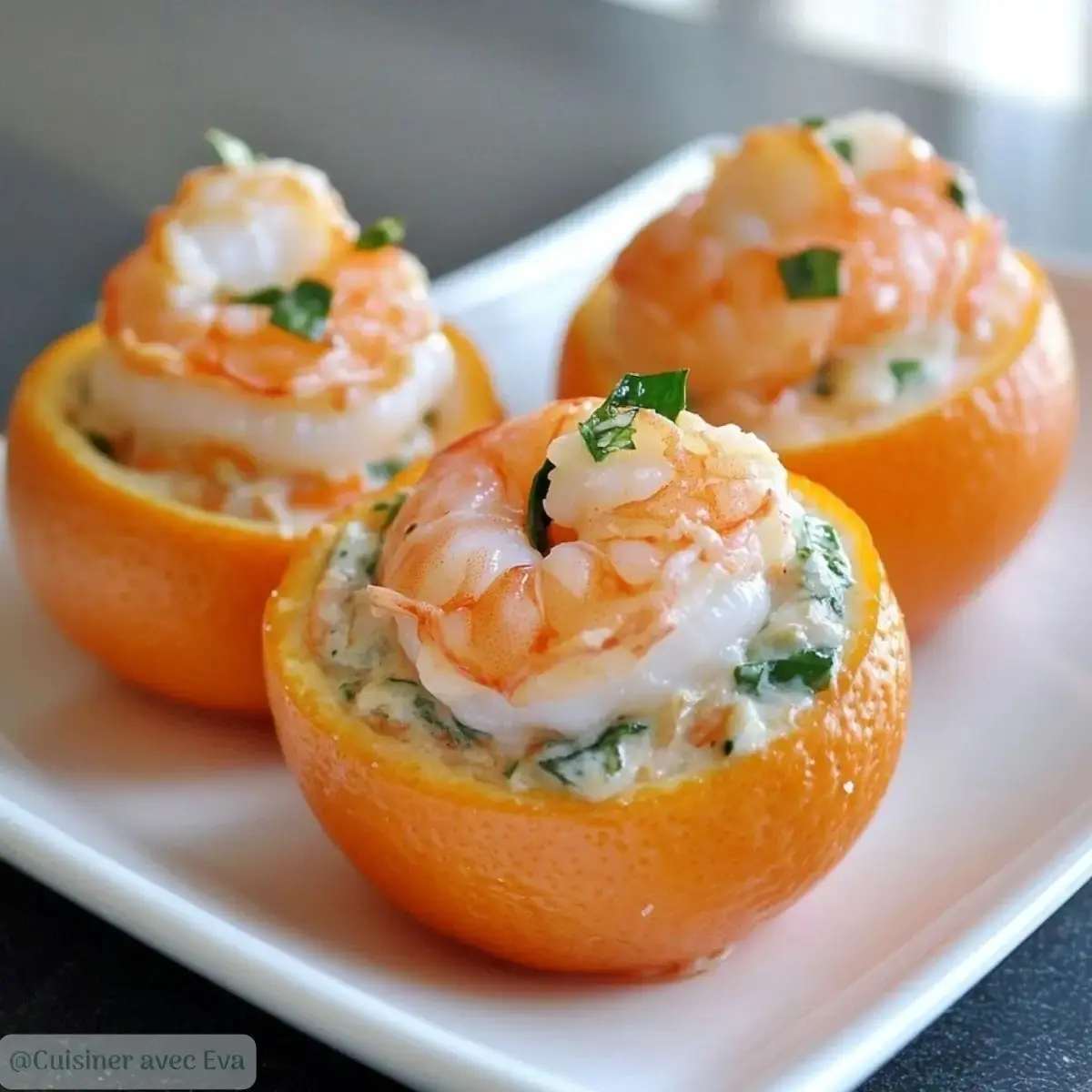 Clémentines Farcies aux Crevettes : une recette facile et délicieuse - 2 Clémentines Farcies aux Crevettes