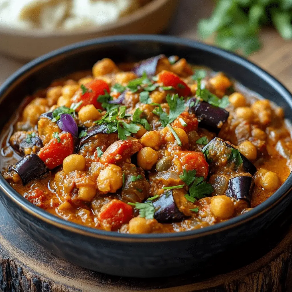 Curry d’Aubergines et Pois Chiches Parfait