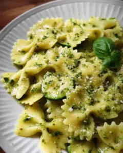 Farfalle à la crème de courgette